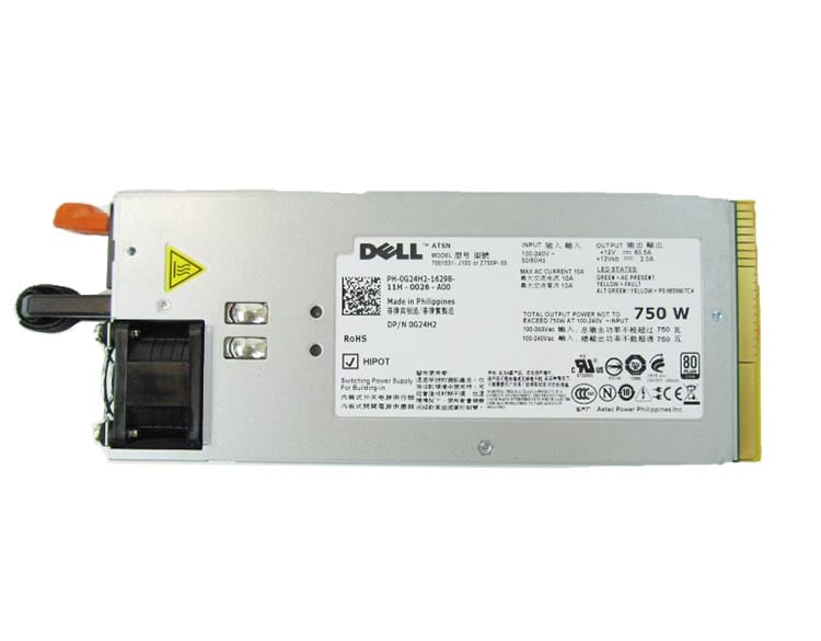 0G24H2 - Dell 750-Watts 80+ Gold Hot-Swap Power Supply for PowerEgde R510