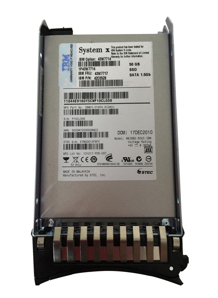 43W771408 - IBM 50GB SATA 1.5GB/s 2.5-inch Solid State Drive