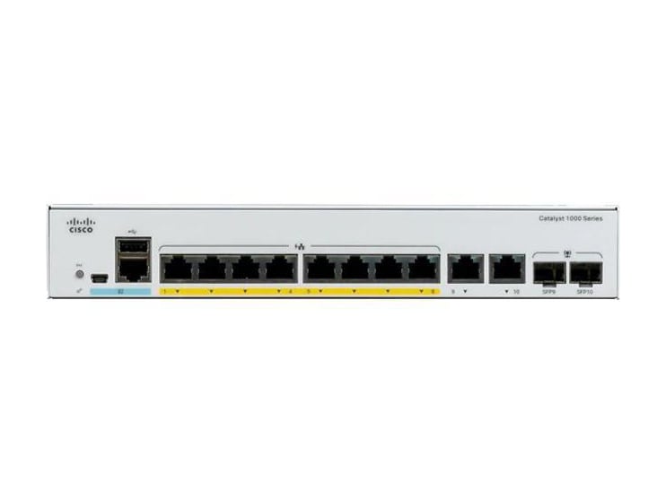 C1000-8P-E-2G-L - Cisco Catalyst 1000 8-Port PoE+ 1Gigabit Ethernet Switch