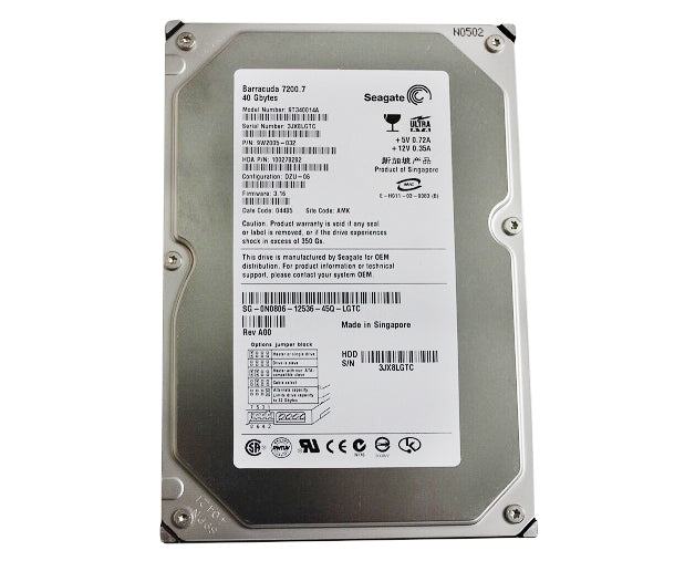 ST340014A - Seagate 40GB 7.2KRPM IDE ATA-100 3.5-inch Hard Drive