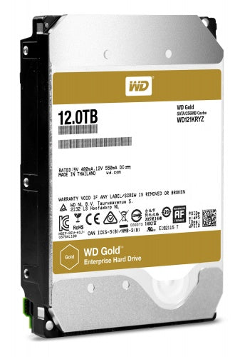WD121KRYZ - Western Digital Gold 12TB 7200RPM SATA 6G 3.5-inch Hard Drive